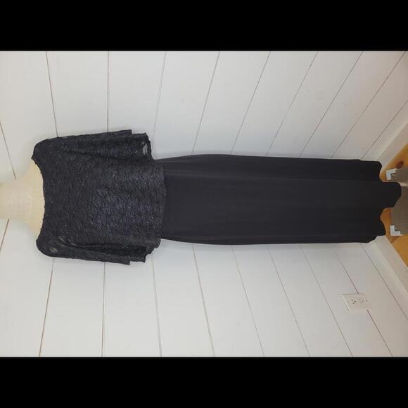 Connected Apparel size 4 petite black modest evening maxi dress - Picture 1 of 4
